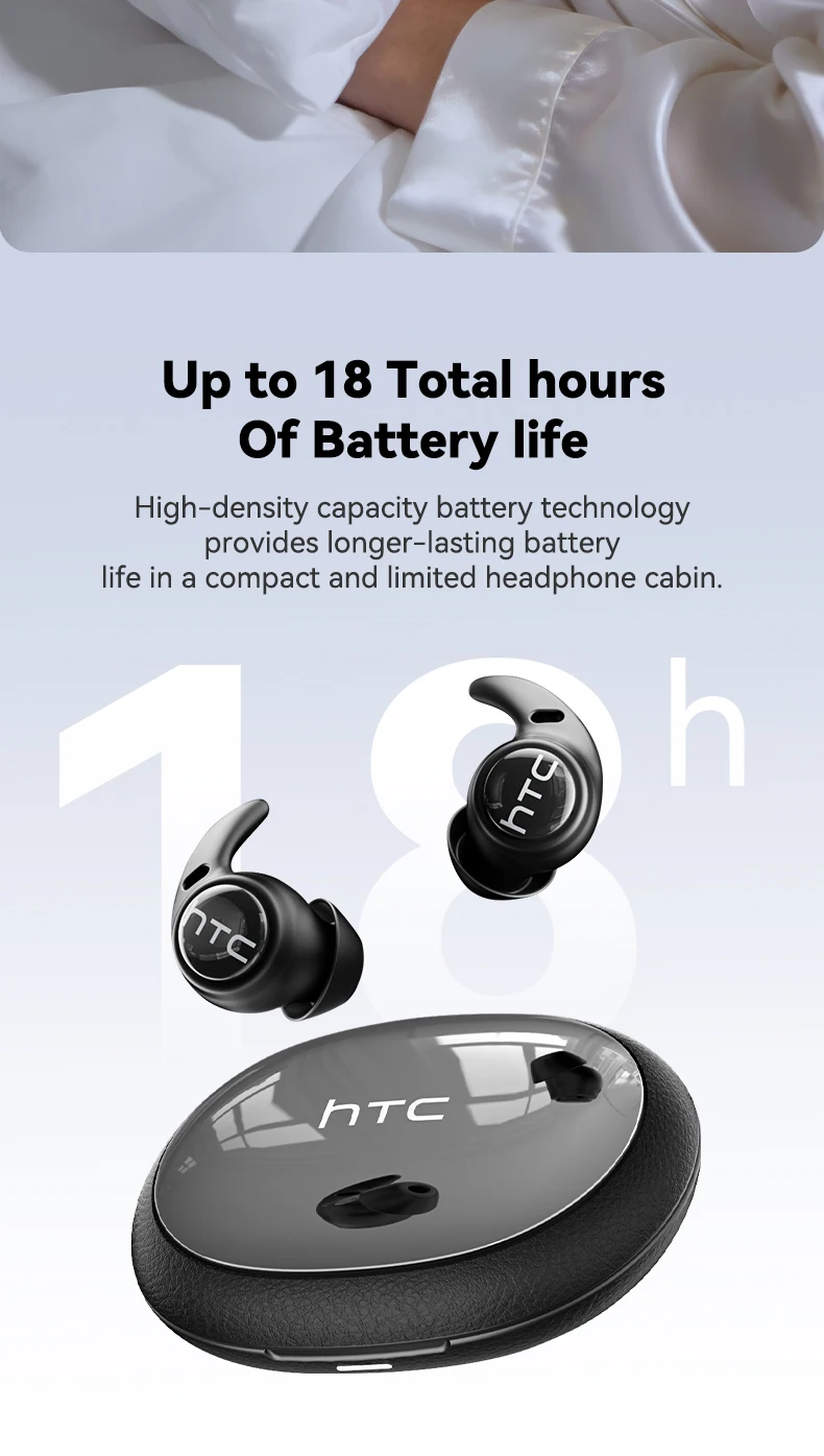 HTC NE76 Kabellose Bluetooth-Kopfhörer TWS In-Ear-Ohrhörer Bluetooth 5.4 Mikrofon IPX5 Wasserdicht Sport-Ohrhörer für iOS Android – Detail 4