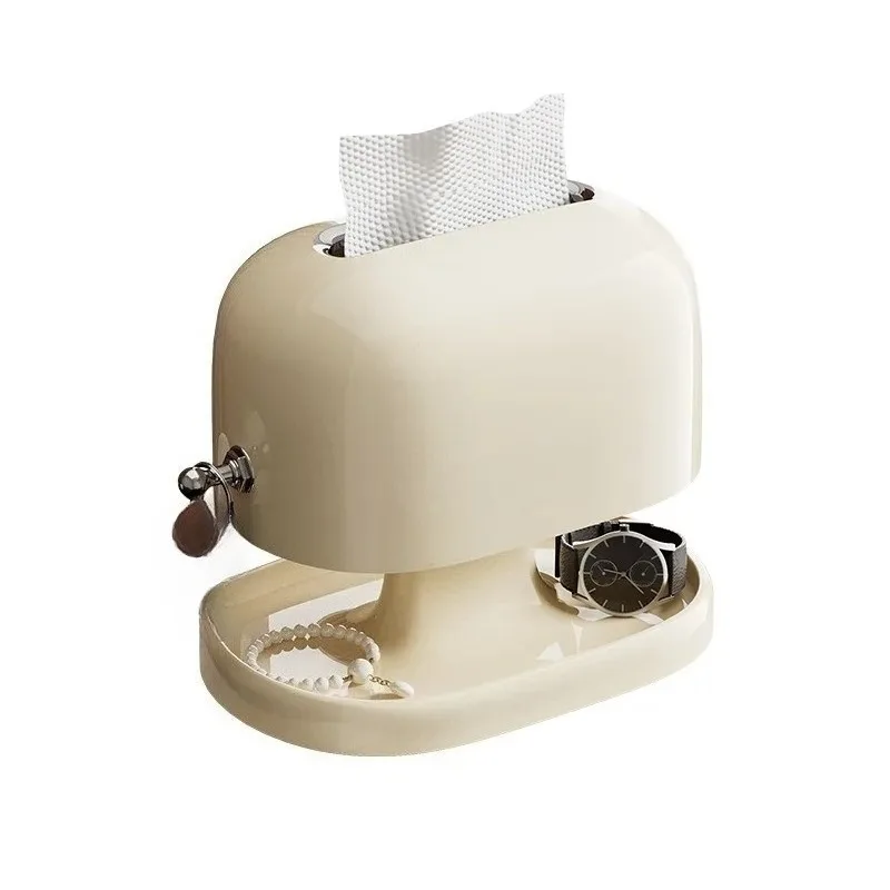 Retro Cream Style Double Layer Tissue Box for Entrance Bedroom Living Room Dining Table Decor Luxury