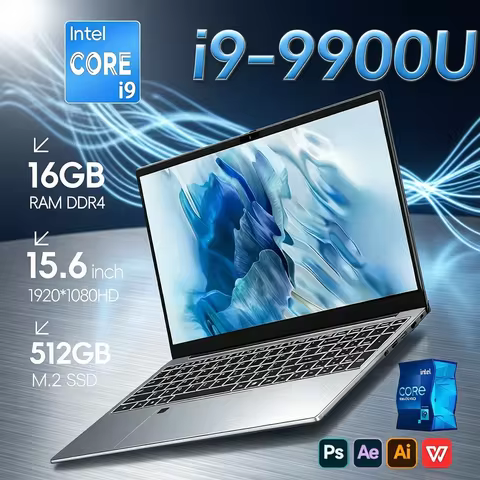 15.6" Windows 11 Pro Laptops Intel Core i9-9900 16GB RAM 1TB SSD Office Gamer Study notebook Computer PC