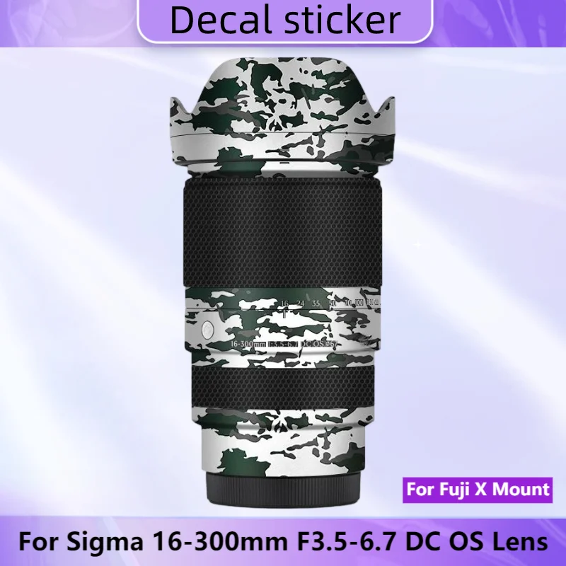 

Для Sigma 16 300, наклейка на объектив с креплением Fuji X, крышка объектива 16-300 для объектива Sigma 16-300 мм F3.5-6.7 DC OS, защитная кожа объектива