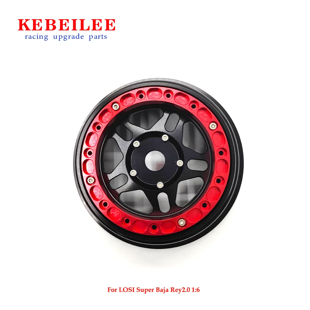 KEBEILEE CNC aluminum beadlock wheel for LOSI super baja rey2.0 1:6 Black