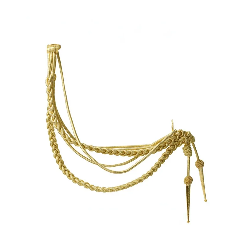 Uniforme de uniforme del ejército británico, dorado y plateado AIGUILLETTE, cordón N ° 1, vestido militar, agillette, Aglet