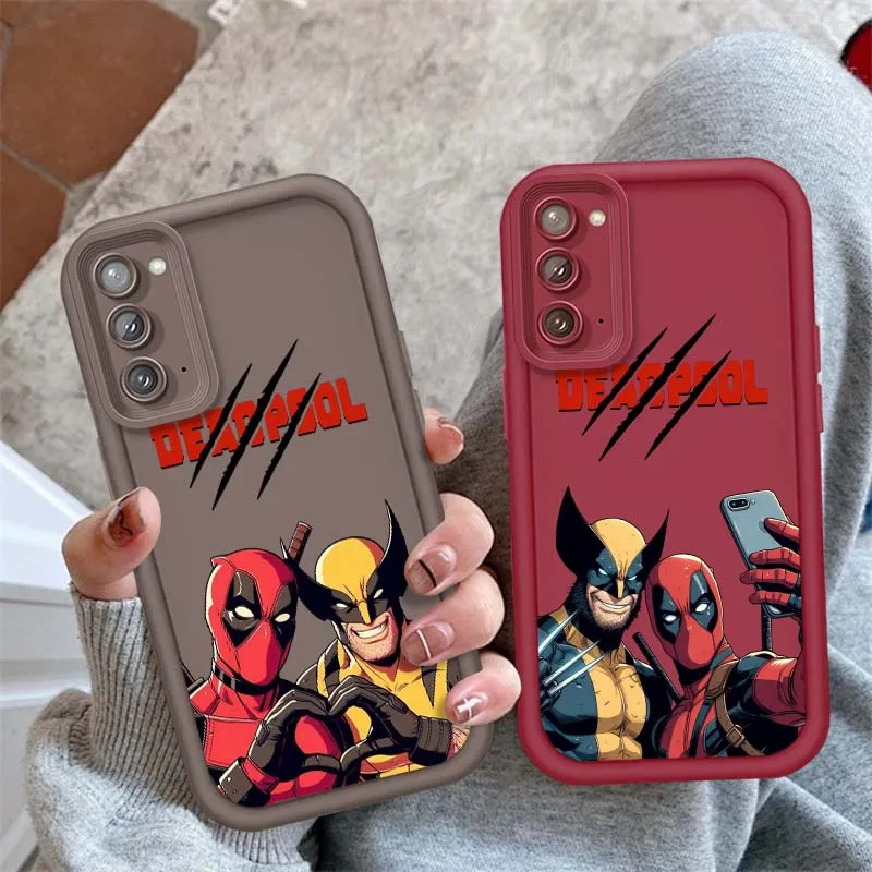 

Marvel Deadpool Wolverine Phone Case For Samsung Galaxy S25 S24 S23 S22 S21 S20 Ultra Plus FE 5G Eye Ladder Soft TPU Cover