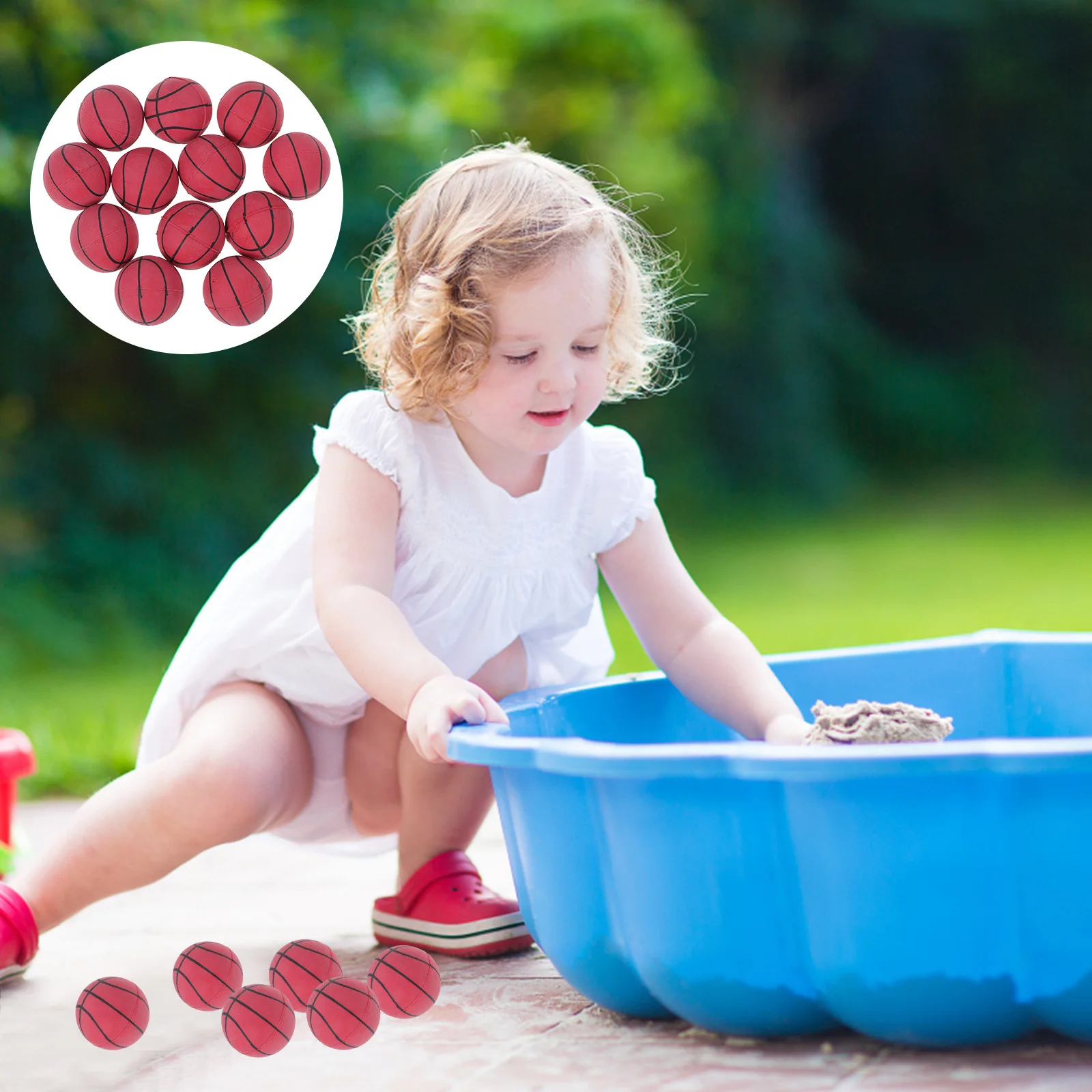 

12 Pcs Elastic Plastic Basketball Indoor Play Toy Bounce Balls Safe Toys Small Soft