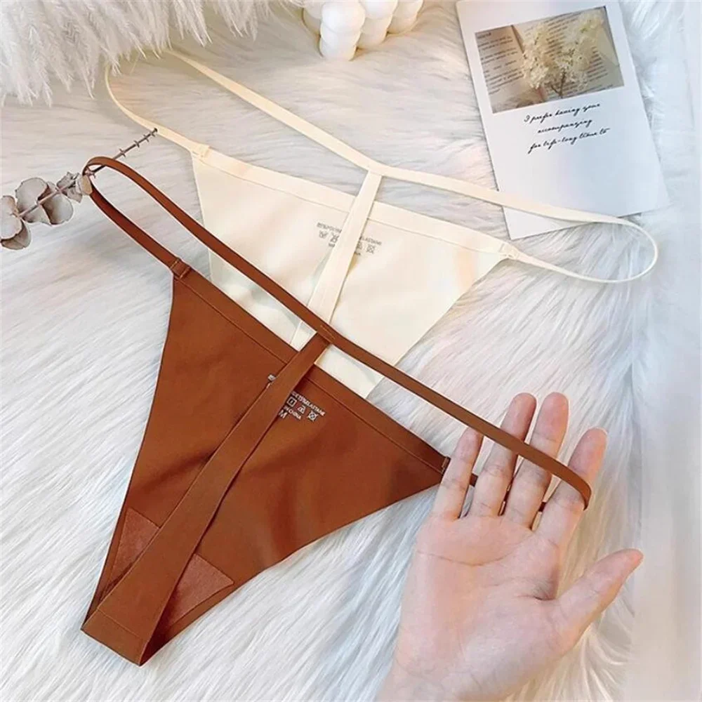 Tanga con Cinturón fino para mujer, ropa interior Invisible sin costuras, deportiva, talla europea, S-XL, 2 unids/lote por paquete