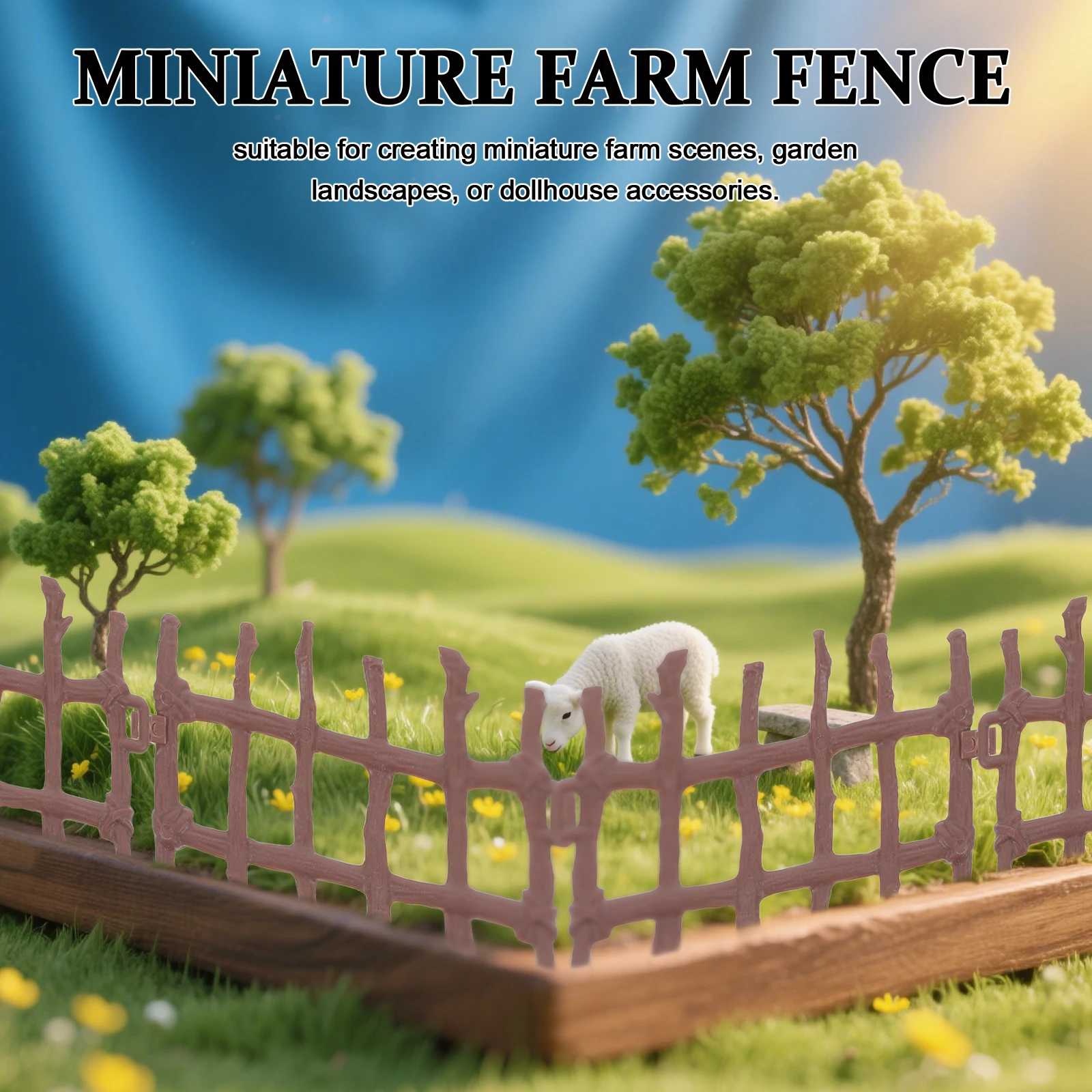 

50 Pcs Micro Landscape Fence Mini Garden Miniature Model Farm Figure 8 Cm Dollhouse Accessories Toy Plastic Scene