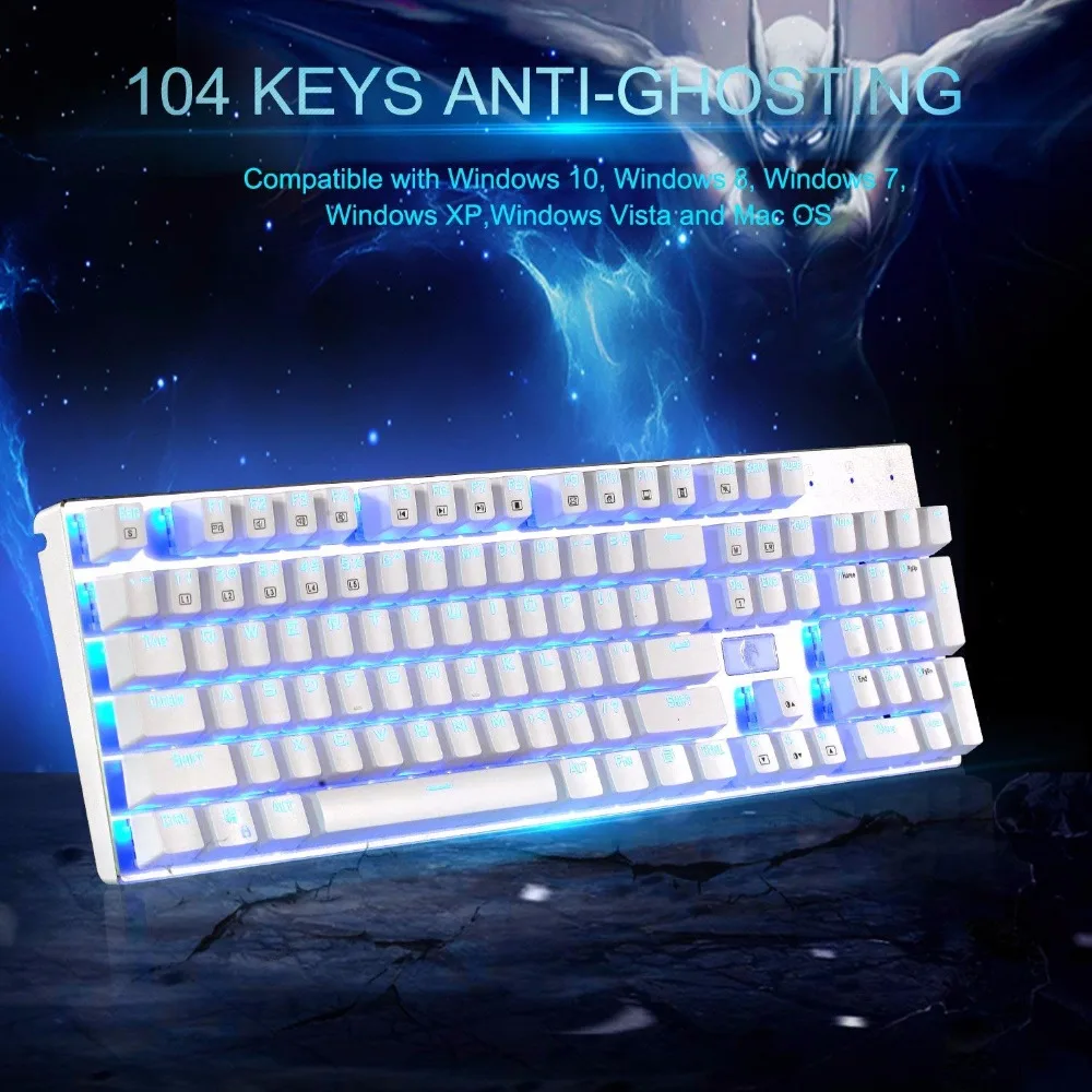 Z88แป้นพิมพ์ USB แบบมีสาย RGB Backlit กันน้ำ104คีย์บอร์ด Anti-Ghosting สำหรับ Compute PC แล็ปท็อป gamer