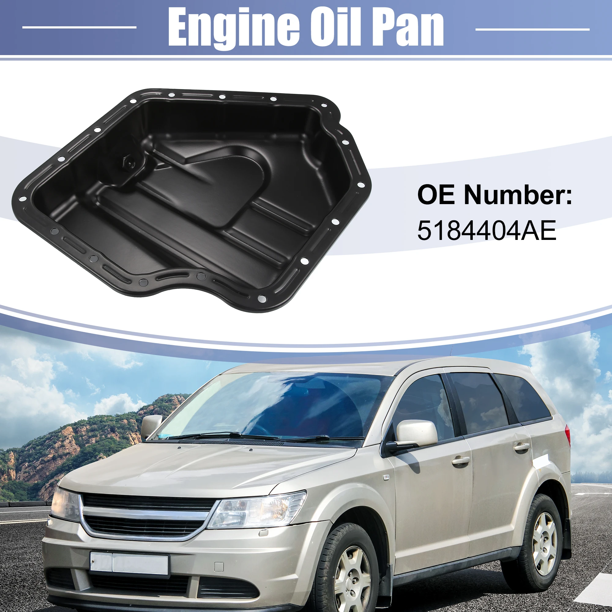 X Autohaux Lower Engine Oil Pan Sump with Drain Plug No.5184404AE for Chrysler Town Country Limited Touring Touring L 2011-2013