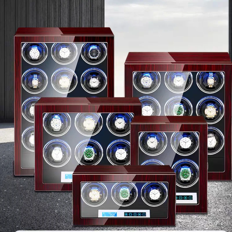 High-End 3 4 6 9 12 Slot There Is No Magneticy Mabuchi LCD Touch Screen and Led Light 904L Watch Winder for Automatic Watches