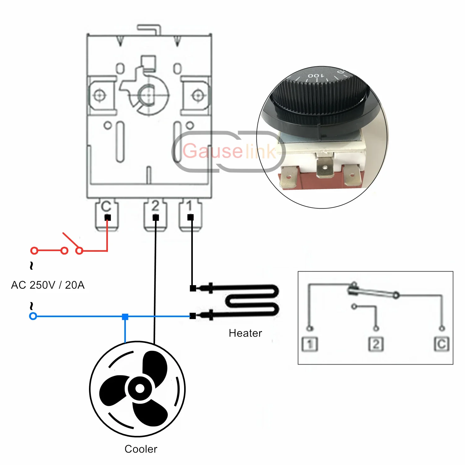 Adjustable Bulb Capillary Thermostat Thermometer Temperature Limiter Control Switch for Oven Heater Cooler 30°C 90°