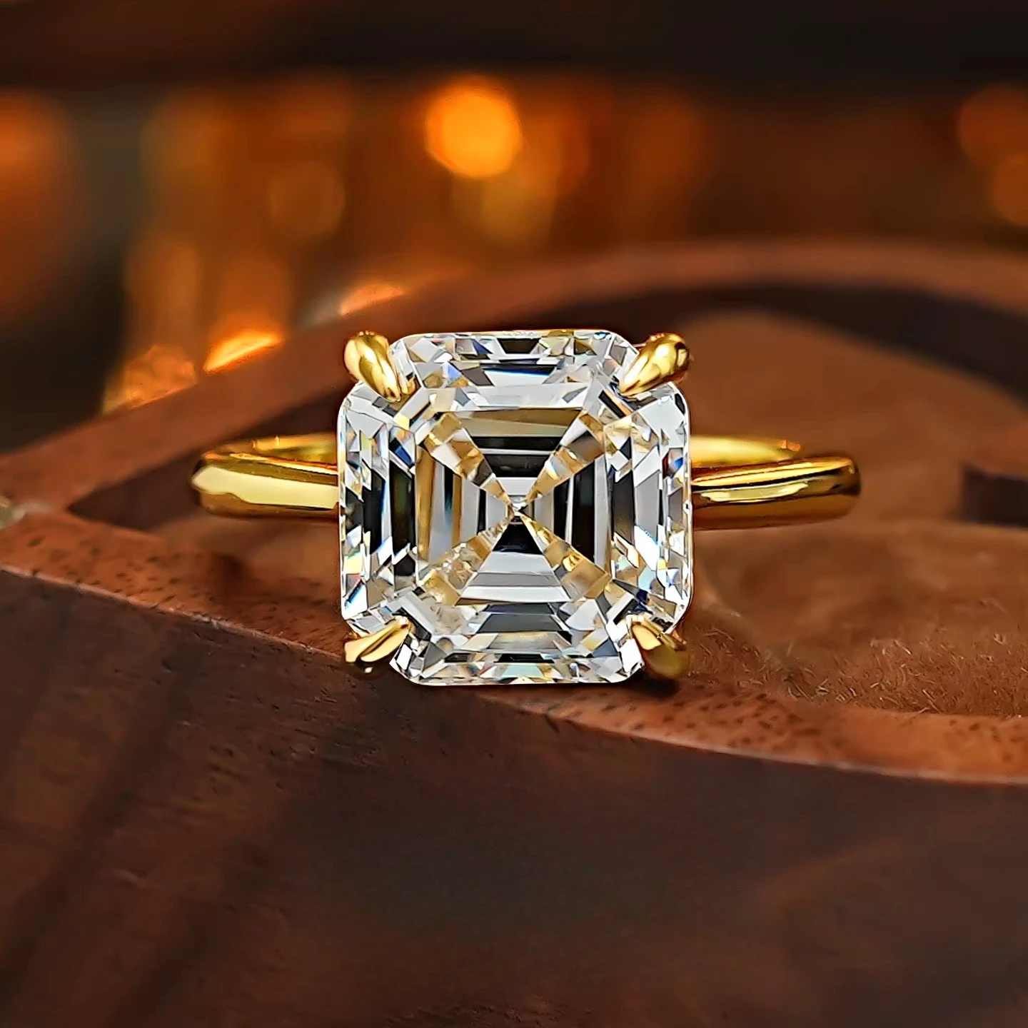 

Серебряное кольцо S925 с белым цирконом 5 карат в стиле Ашэ Пагода, классическое, универсальное, модное женское украшение