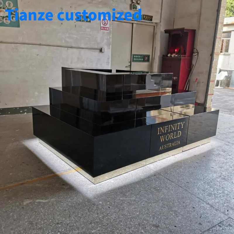 （customized）High Quality Wooden Flower Display Showcase Plant Display Cabinet with LED Lighting Flower Kiosk Mall