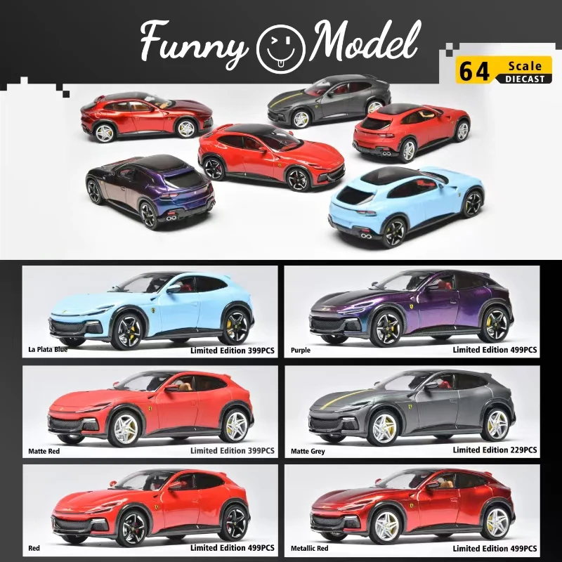 PreSale Funny 1:64 Purosangue F SUV FUV Diecast Car Model Collect Miniature Toys