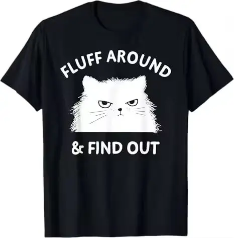 Funny Physics Cat Graphic T Shirt What Cats Really Think Cat Meme Design Short-sleeved Tee Aesthetic Casual Top for Men & Women