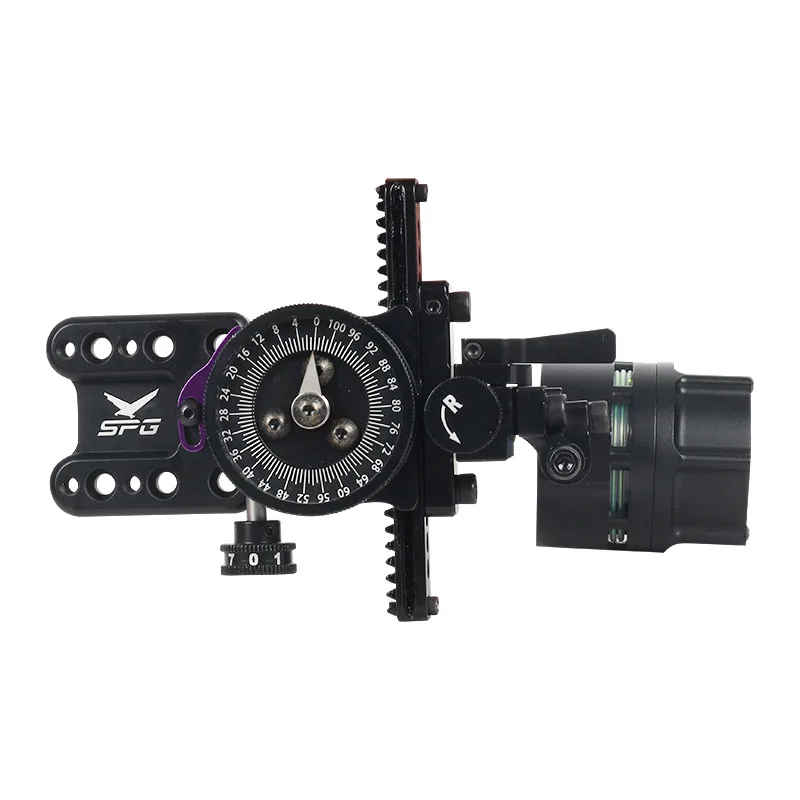 1pc Arco composto Sight Single Pin Sight Scope Caccia Tiro con l'arco Accessori Mano destra Micro-regolabile