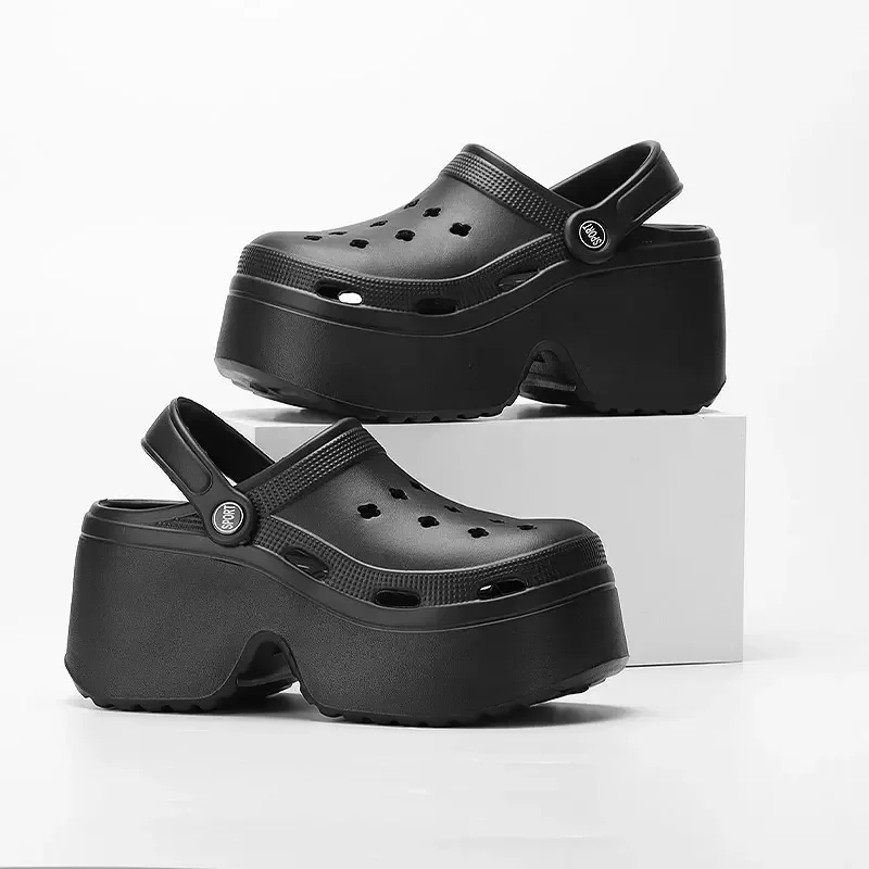 Thick Sole Wedges Garden Shoes for Women 2024 Summer Waterproof Chunky Platform Beach Sandals Woman Clogs Eva Outdoor Slippers image 2