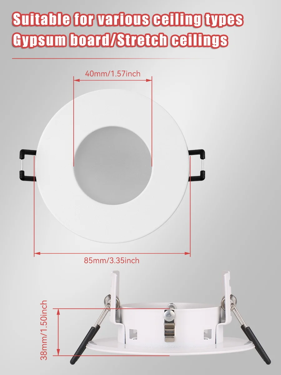 راحة النازل GU10 LED سقف بقعة ضوء 110/220 فولت سقف مستدير النازل جزءا لا يتجزأ من مصباح المنزل فندق عرض أضواء