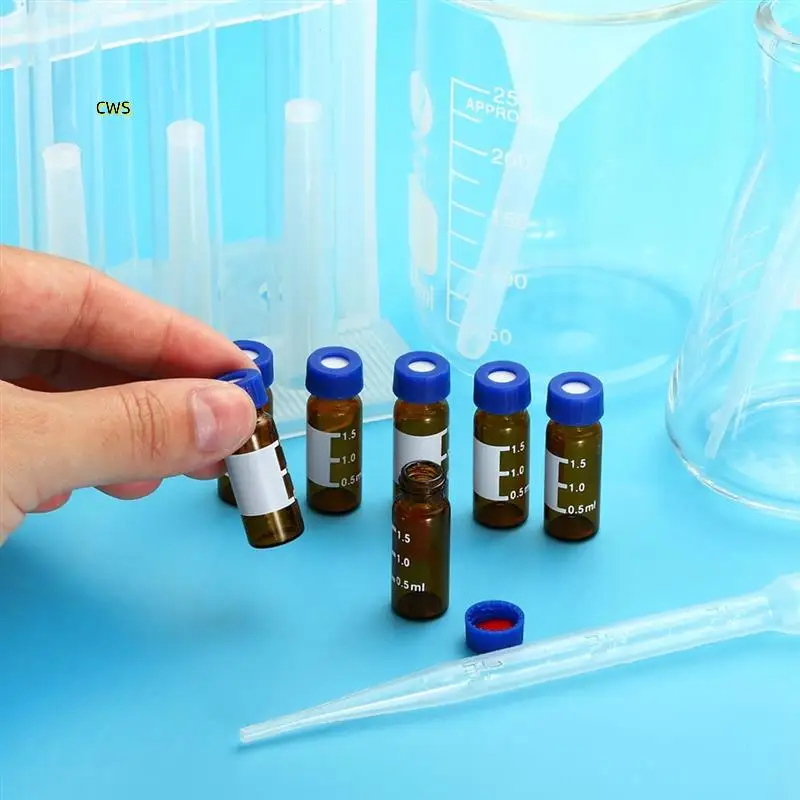 Флакон с автосвиплер на 2 мл, флаконы HPLC/GC, 9-425, лабораторные прозрачные флаконы, флакон для образцов, завинчивающаяся крышка, пластырь для письма