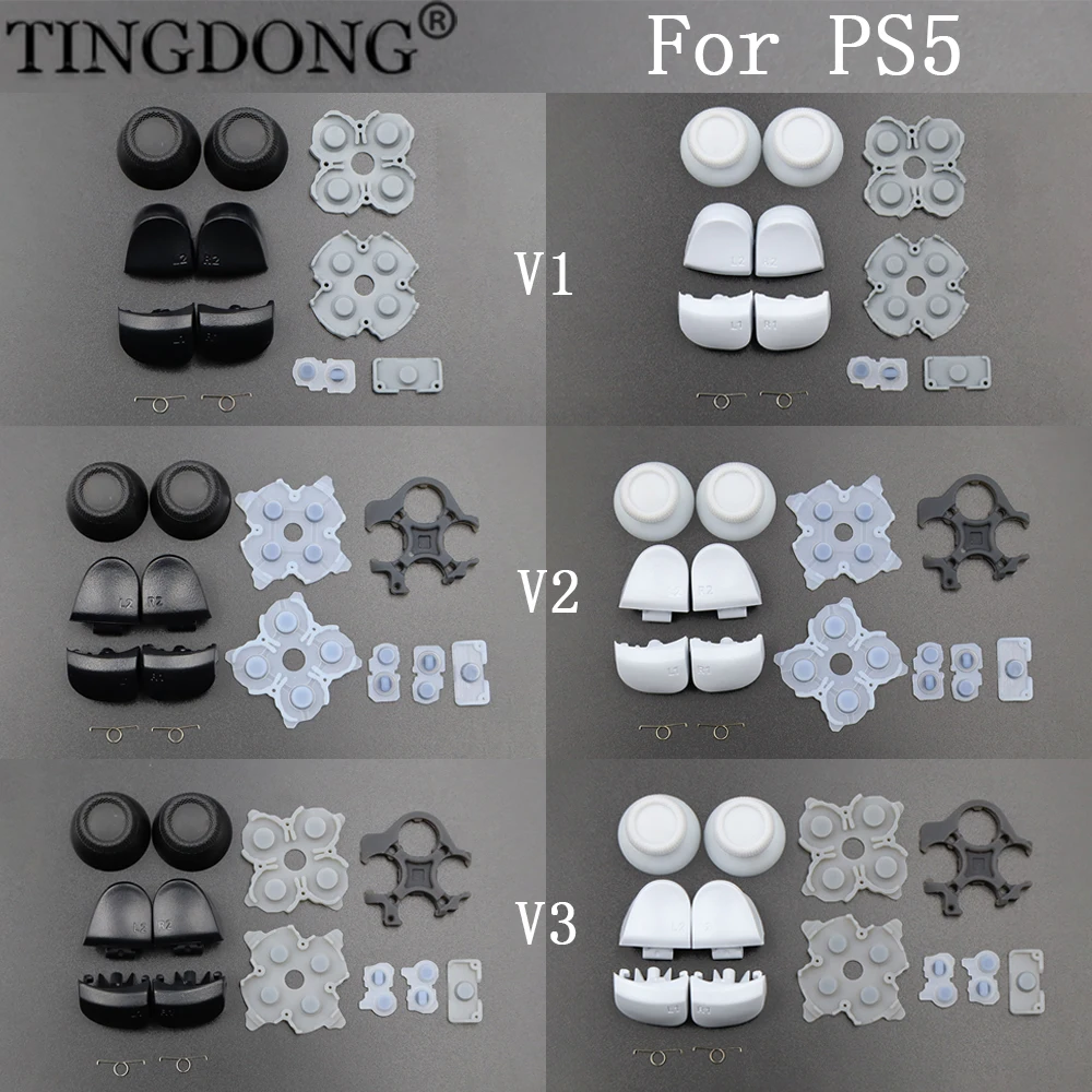 For PS5 V1 V2 V3 Controller L1 R1 L2 R2 Trigger Buttons Analog Stick Conductive Rubber Button Repair Parts