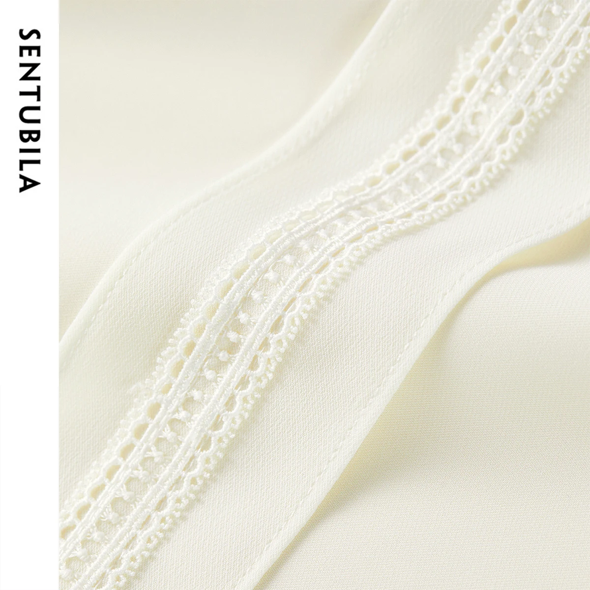 Sentubila Casual Blouse for Woman Summer New Arrival O-neck Edible Tree Fungus Short-sleeved Solid Chiffon Shirt 132V49235