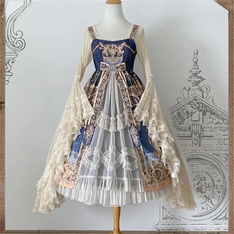 

Lolita Shirt Women Sweet Fairy One-line Collar Long Ji Sleeve Mesh Blouse Top Spring Summer New Elastic Silm Thin Bottom Shirt