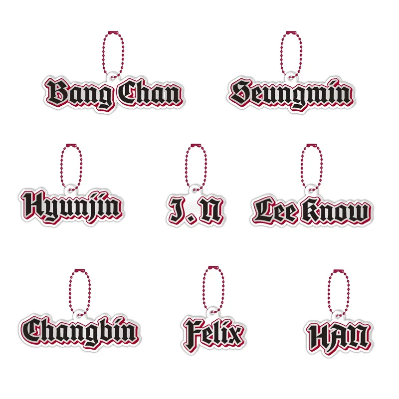 KPOP Idol Merch Keychain for Women Men FELIX HYUNJIN New Album Kawaii Acrylic Key Ring Holder Gifts Car Bag Charm Accessories