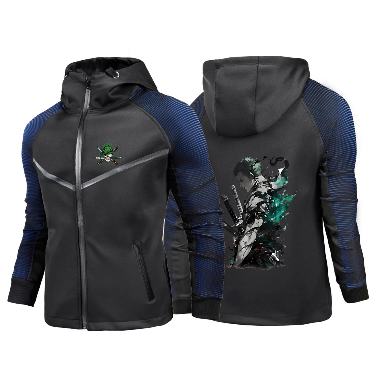 2026 ONE PIECE Frühling und Herbst Herren Neue Roronoa Zoro Japanische Anime-Print Rennanzugjacke Schutz-Motocross-Fahrradjacke