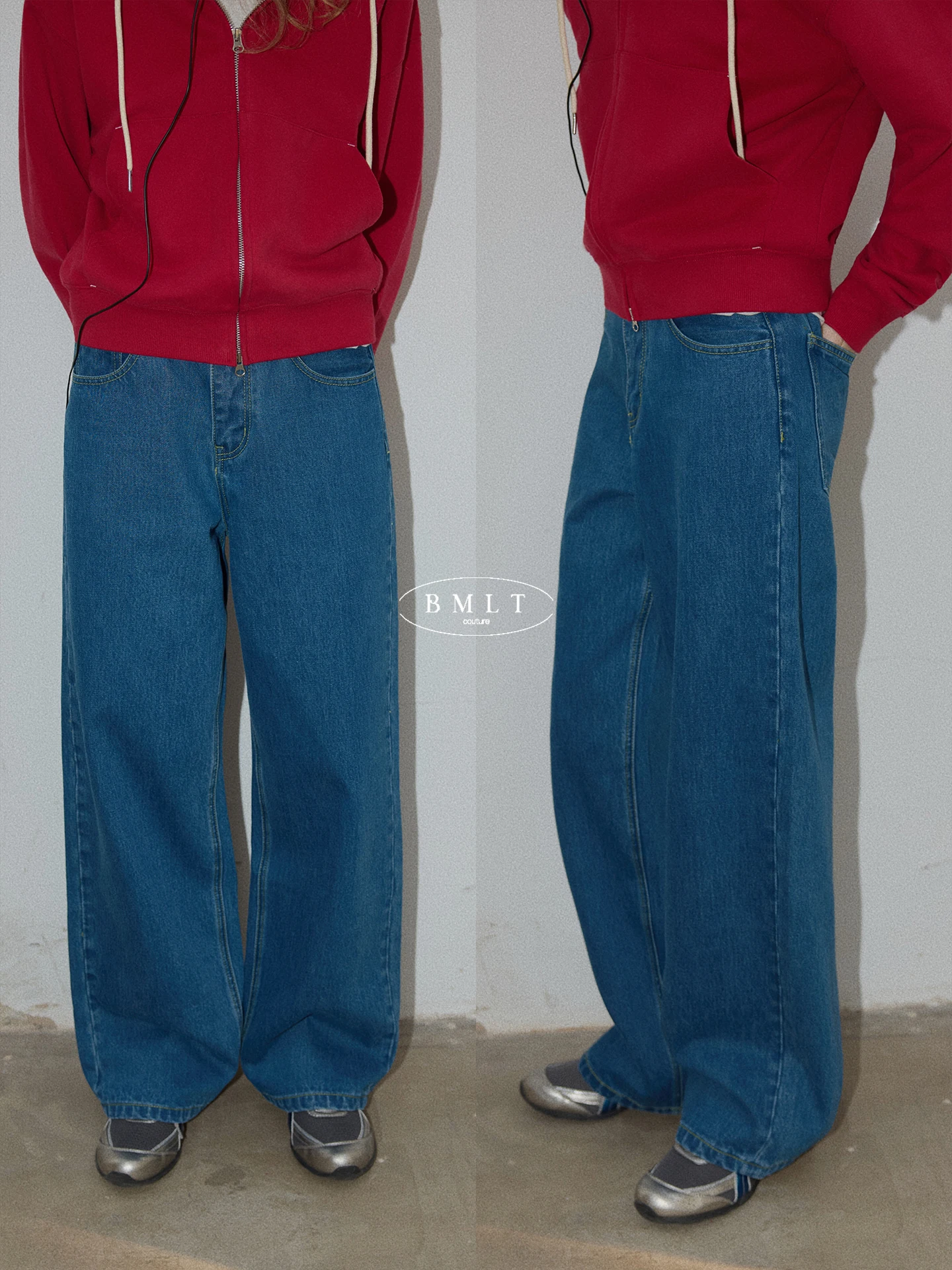 

Джинсы BMLT из синего хлопкового денима, с высокой талией, прямые, весенние, женские, в корейском стиле, стройнящие, длинные брюки