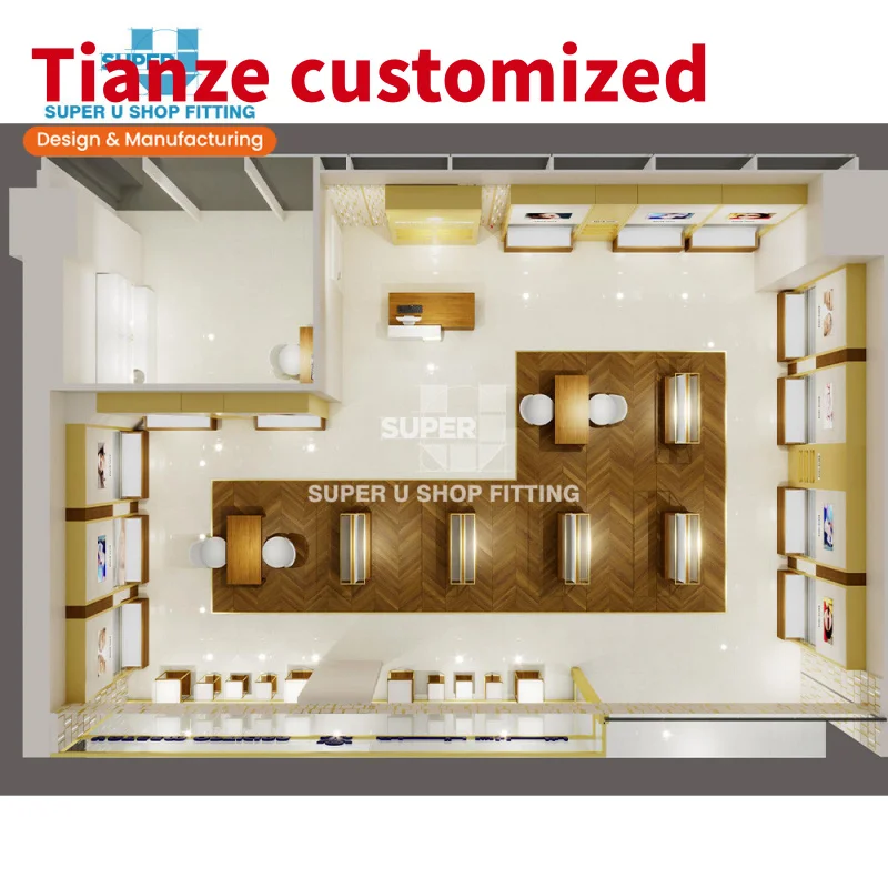 (Customized) luxury glasses store interior decoration fashion eyewear display cabinet custom optical shop interior design