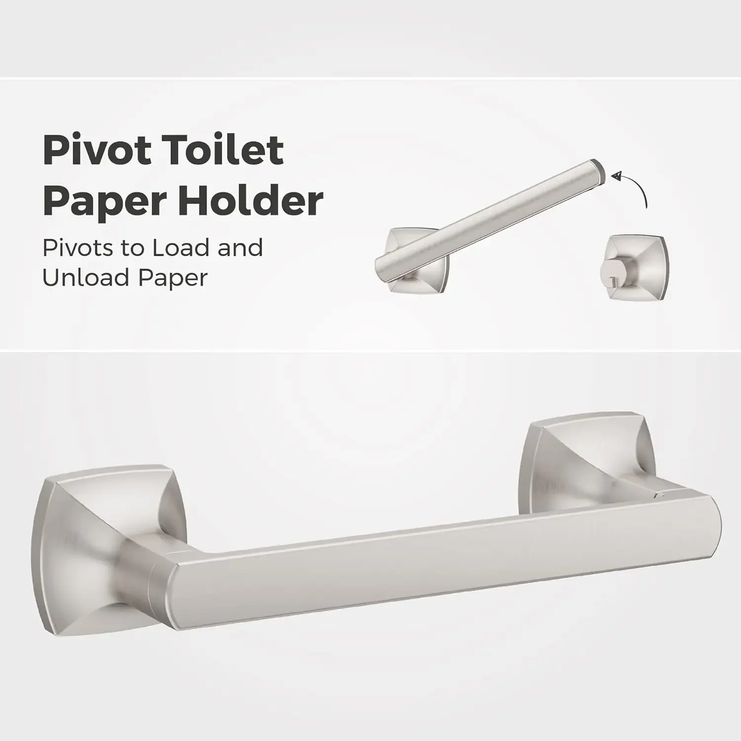 Pfister Vaneri Set perangkat keras kamar mandi 3 bagian dengan Bar handuk, cincin handuk, dan pemegang kertas Toilet, dinding, sikat pertahanan titik