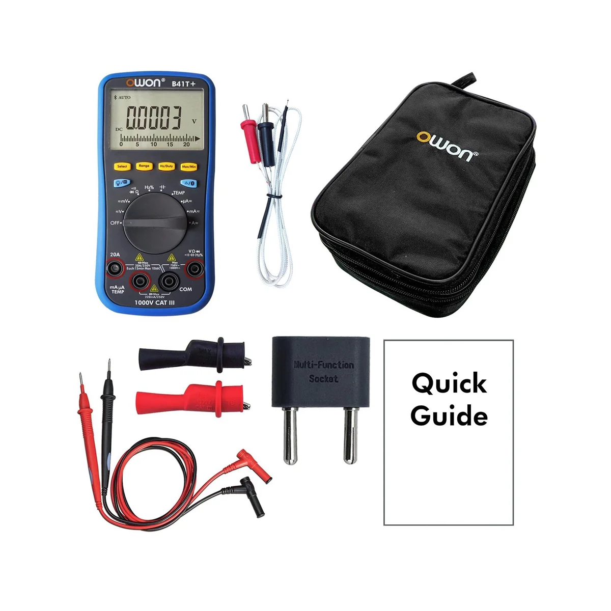 

OWON B41T+ 4 1/2 Multifunction Digital Multimeter with Bluetooth True RMS Backlight Voltage and Current Test Meter