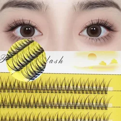 120 clusters/box Natural Lashes Cross Style 0.07mmThick Fish Tail Single Cluster Hair Soft Curly Swallow Tail False Eyelashes