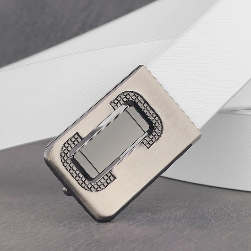 

Изысканные серые ремни с скользящей пряжкой, мужские белые модные джинсы из натуральной кожи с поясным ремнем cintos masculinos B667