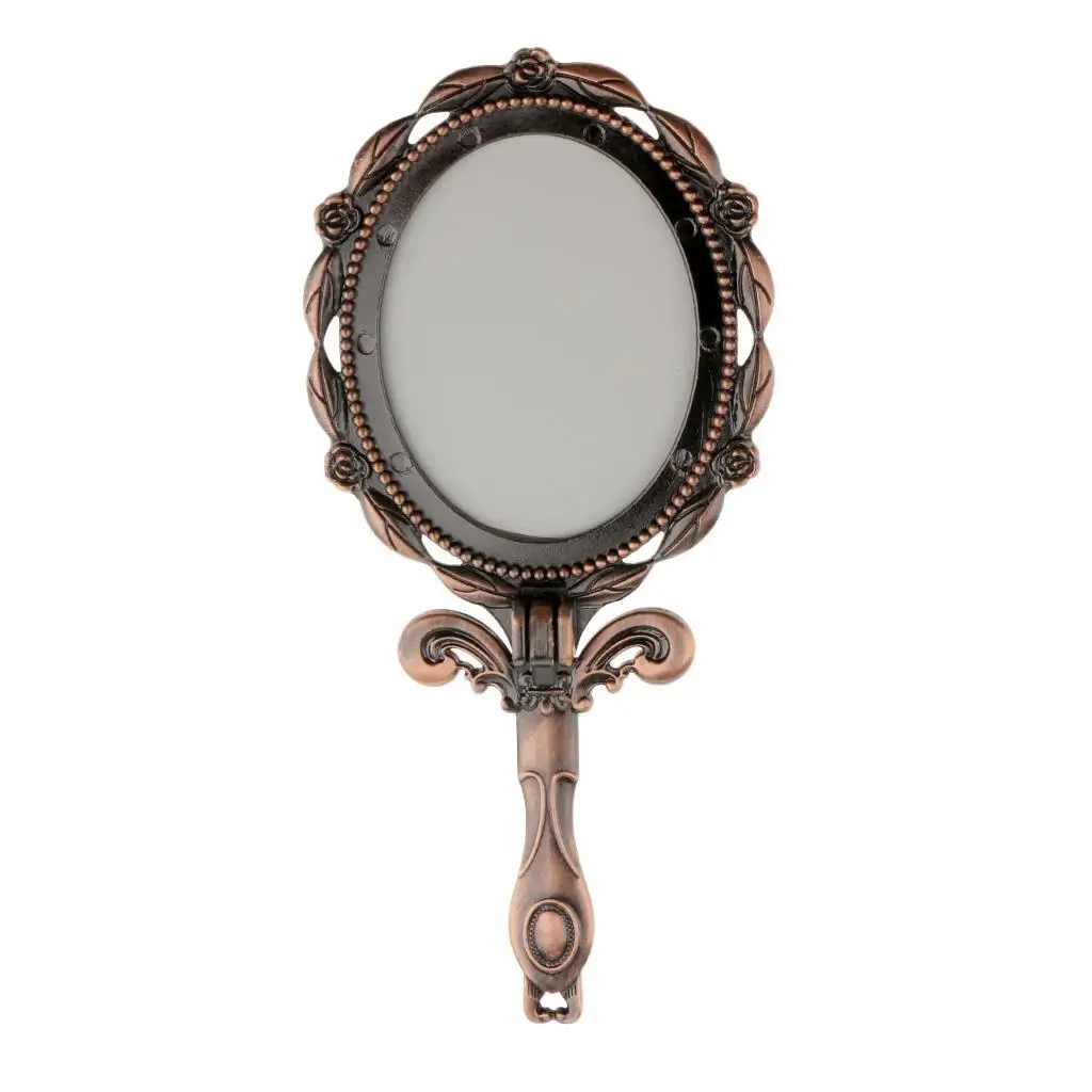 Vintage antieke handheld opvouwbare cosmetische make-up compacte handspiegel mini