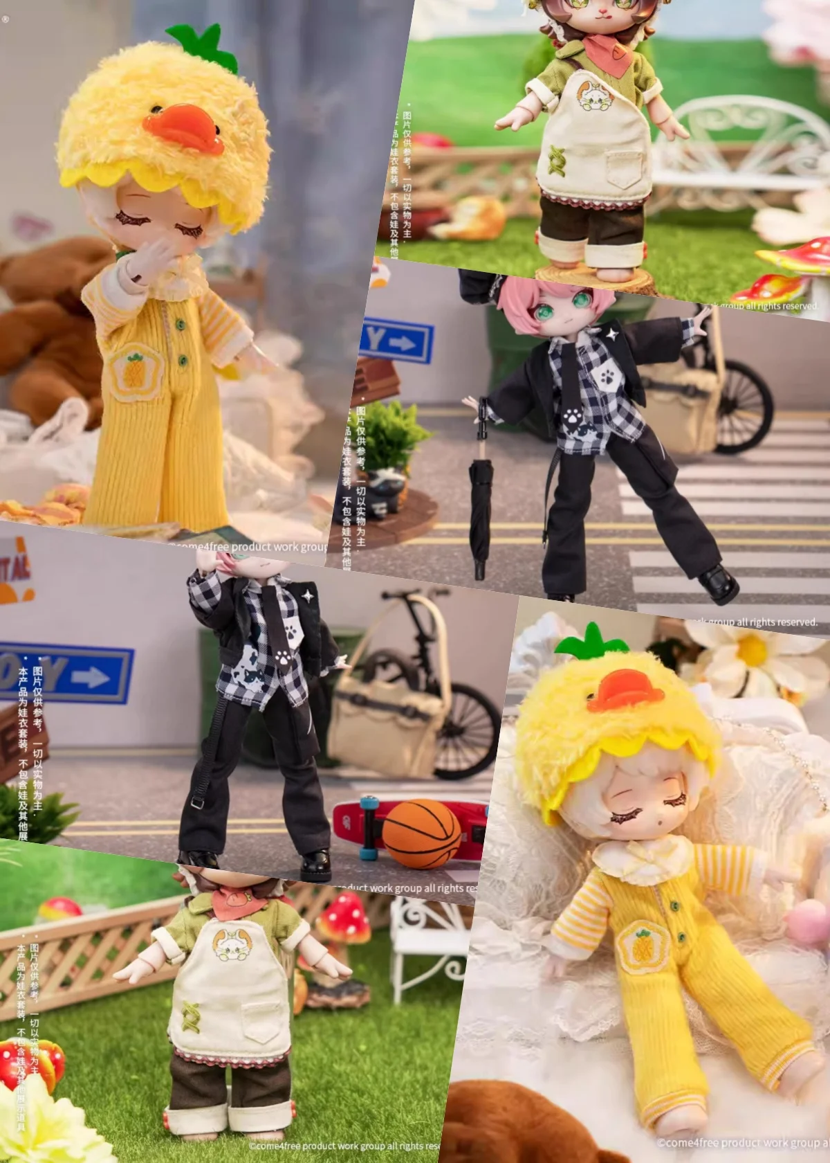 

【No Figure】COME4FREE 1/12 Female Doll's Clothing Accessories Daily Series Casual Cute Pants Suit Fit OB11 GSC UFDOLL Figure