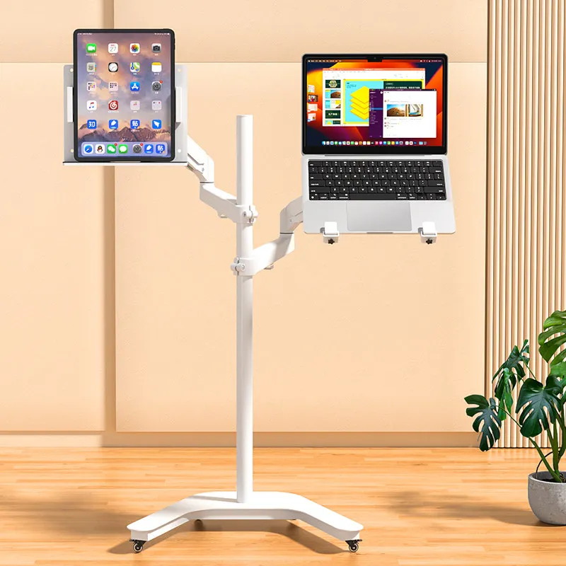 Laptop IPAD Phablet Phone Holder Floor Standing Lifting Mobile Workbench