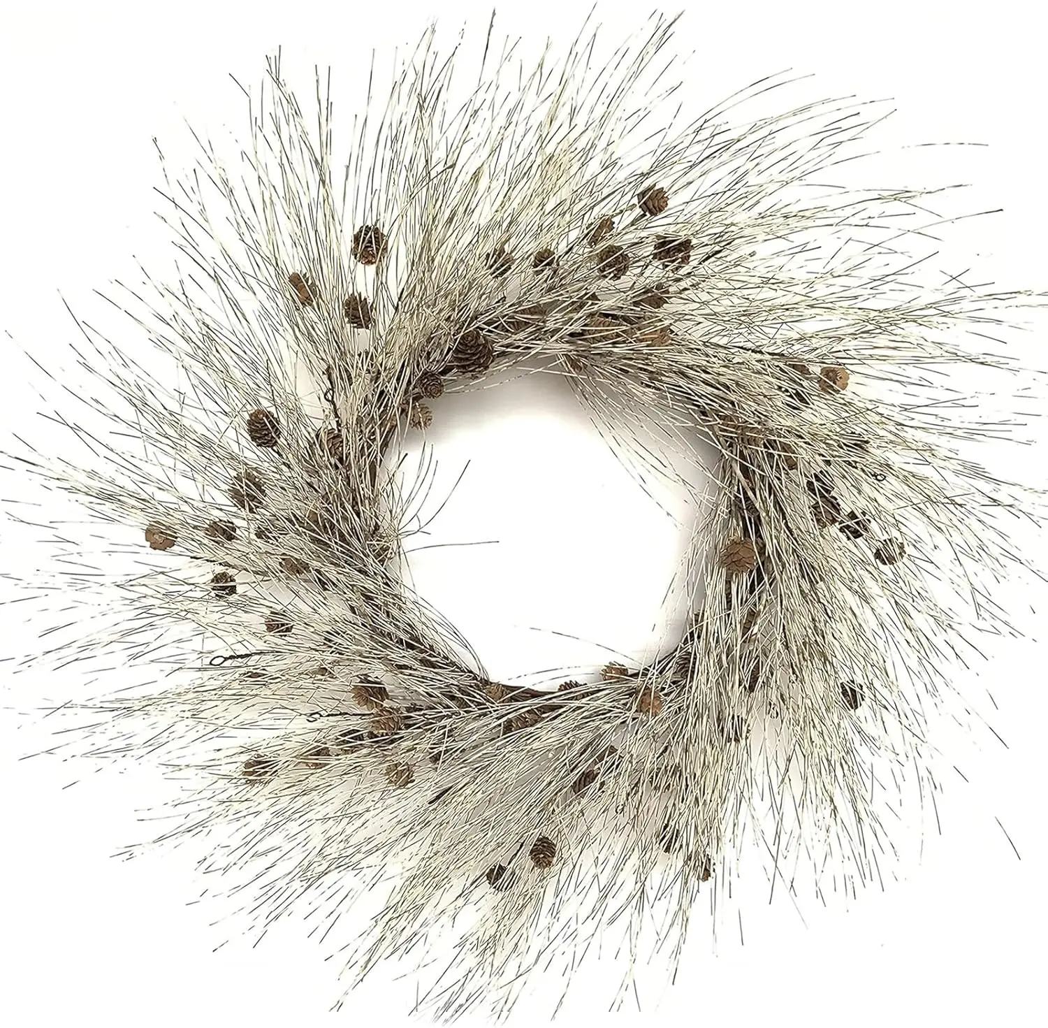

26 Inch Winter Wreath with Pinecone Needle for Front Door or Indoor Christmas Decor