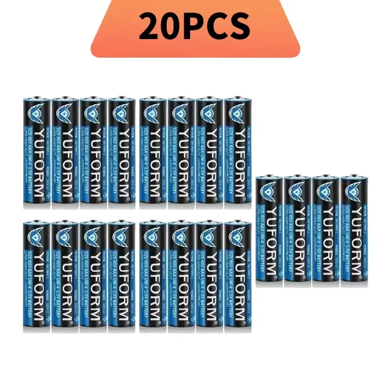 

4-100pcs AAA Carbon Zinc Batteries 1.5V, Heavy Duty Economical Power for Remote Control,Clock,Toys,Flashlight,Razor (Disposable)