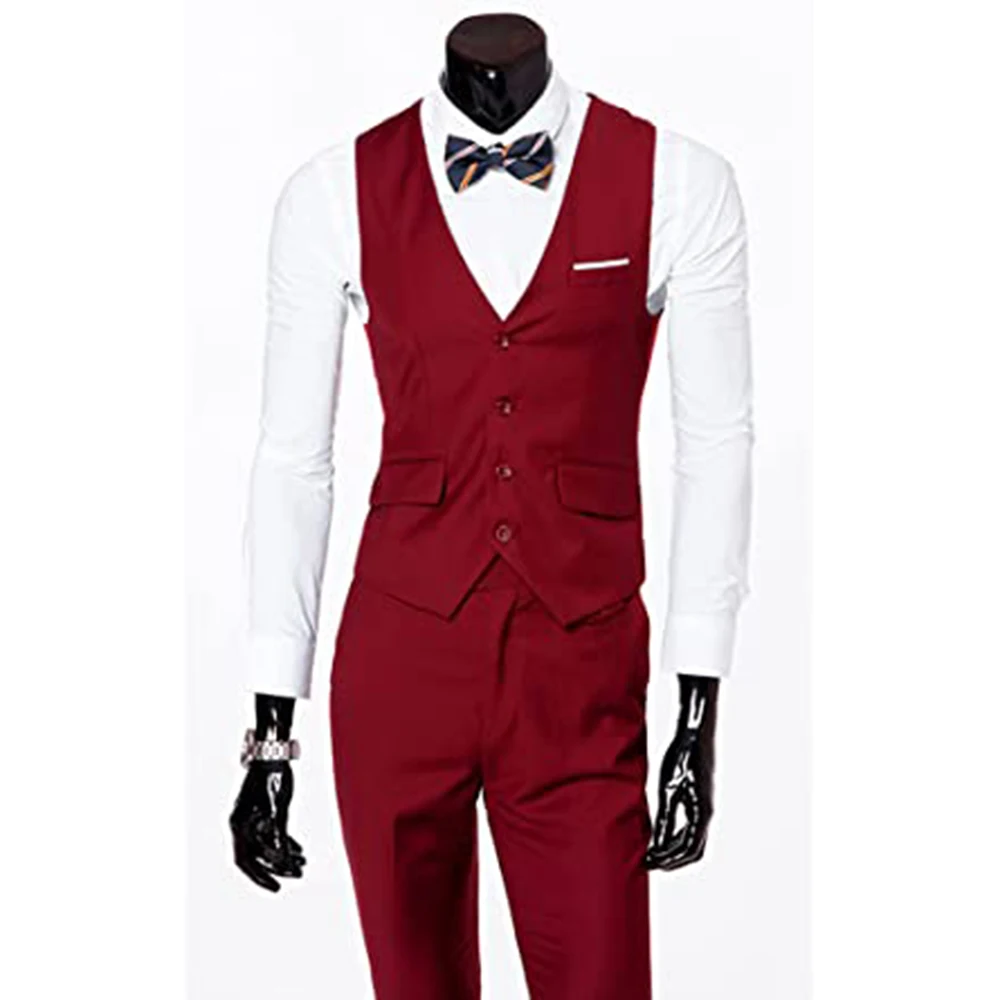 Ternos masculinos negócios casual noivo smoking terno de festa entalhado lapela 3 peça (blazer + colete + calças) fino ajuste traje homme