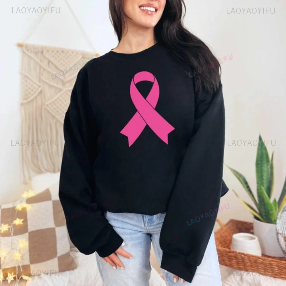 Pink Ribbon Sweatshirt Breast Cancer Hoodie Motivational Youth Sweatshirt Cancer Support Hoodie Pink Sweatshirt Cancer Survivor