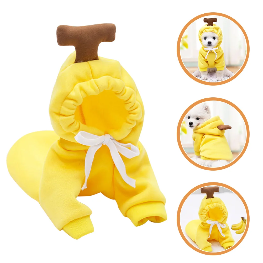 

Creative Design Banana Dog Hoodie Autumn Winter Warmth Costume Stylish Puppy Clothing Dog Costume Puppy Clothing