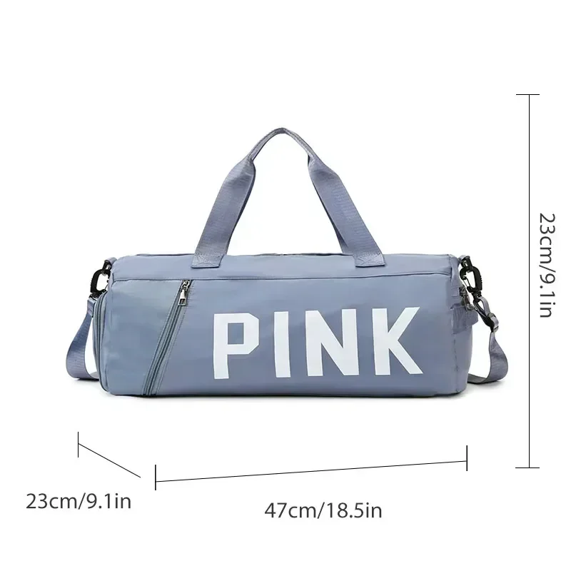 Fitness Sports Bag Pink Large Capacity Short Distance Travel Backpack Unisex One Shoulder Crossbody Bag