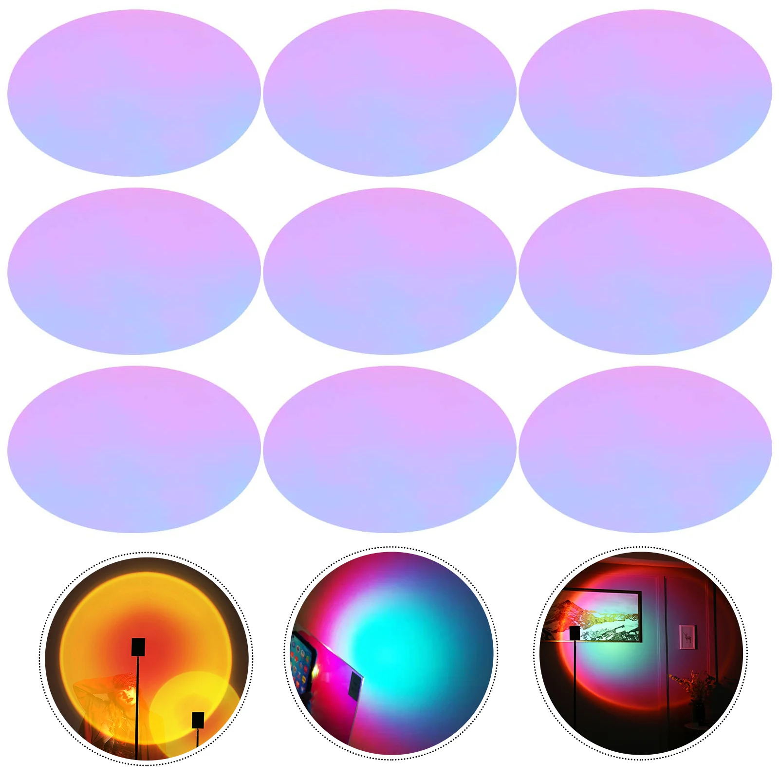 

10 Pcs Pet Camera Sunset Film Colour Filter for Light Video Color Films Photo Correction Lovers