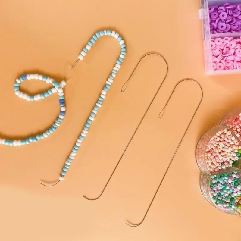 U Shaped Beading Needle and Spring Cord Ends for Efficient Jewelry Creation
