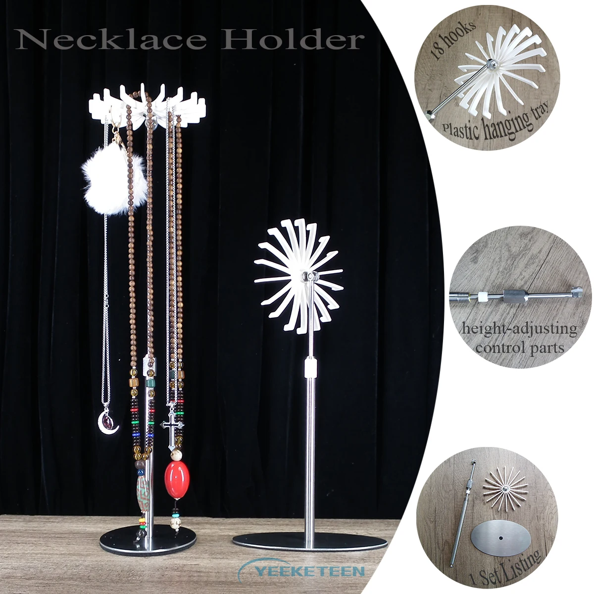 Hanging Pendant Ornament Display Hangers Rotating Earrings Necklace Holder Detachable Jewelry Bracelet Display Stand Rack