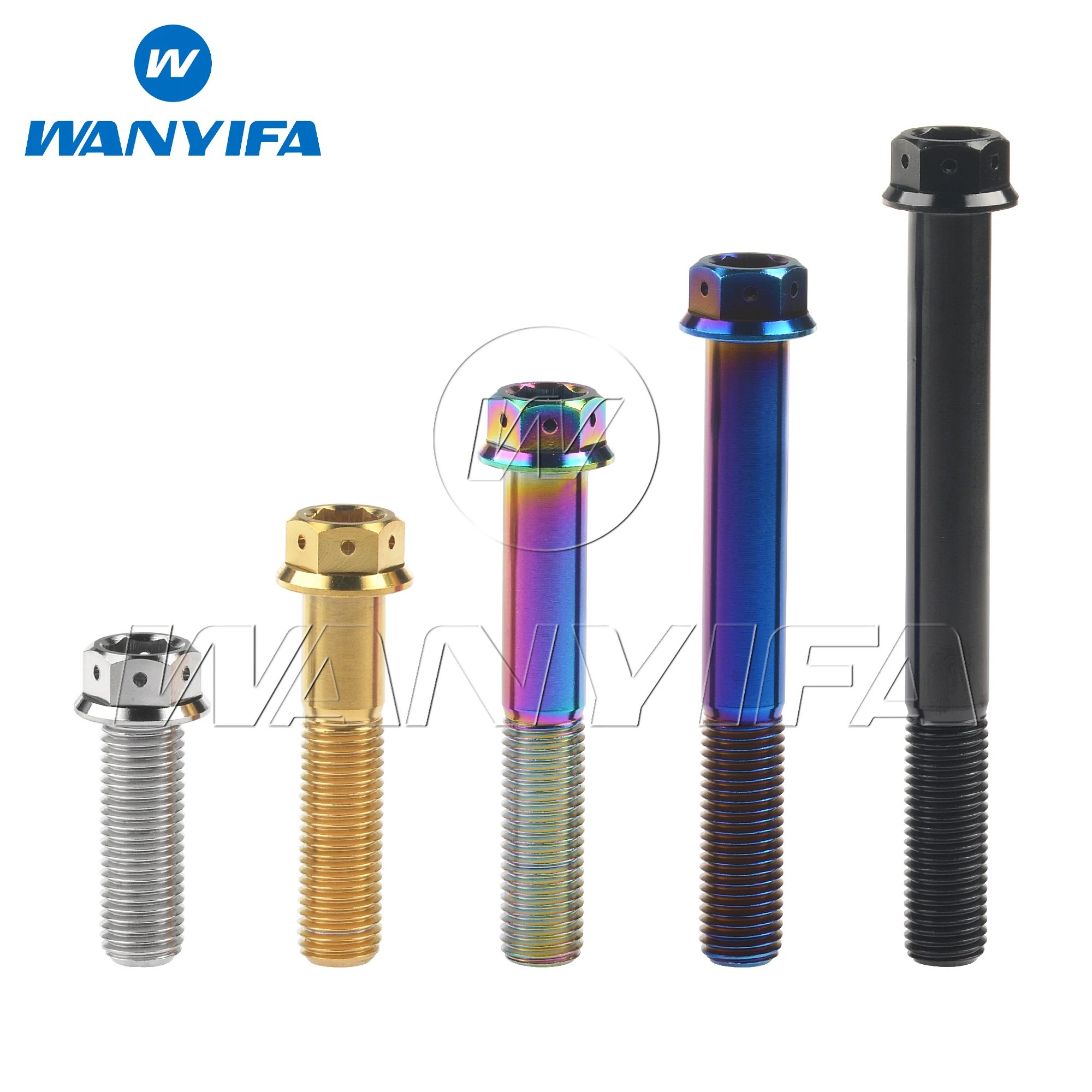 Imagen 5: Wanyifa Perno de titanio M10x20 25 30 35 40 45 50 55 60 65 70 75 80 85 Brida de 90 mm con orificios perforados Tornillos de cabeza hexagonal Paso 1,25/1,5