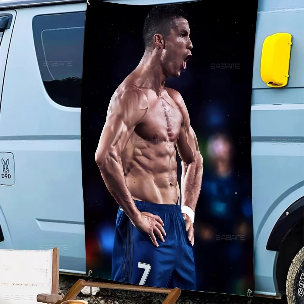 C-Cristiano R-Ronaldo CR7 High End Quality Banner Printing Artistic Atmosphere Style Camping Flag