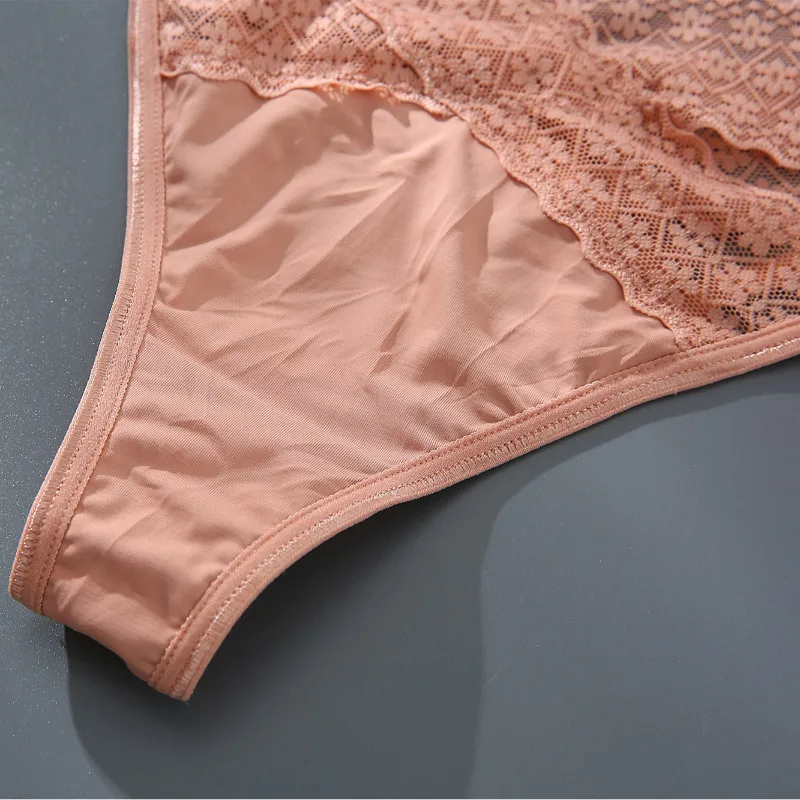 Lady Briefs Hollowed Out Elastic Thin Strip Lingerie French Style Ladies Sling Thong Solid Color Women G-string Daily Underpants