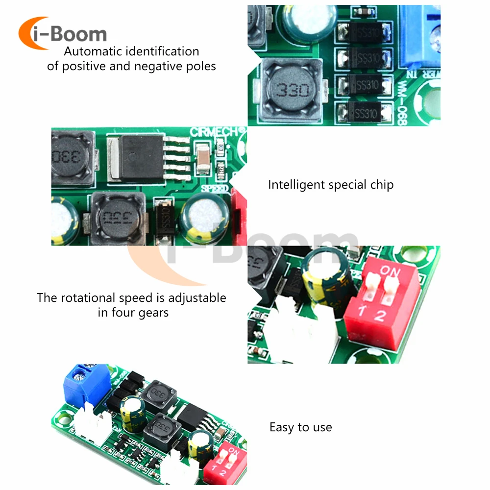 DC 12V 24V regolatore di temperatura regolatore di velocità della ventola modulo di controllo della velocità del motore schede di controllo della