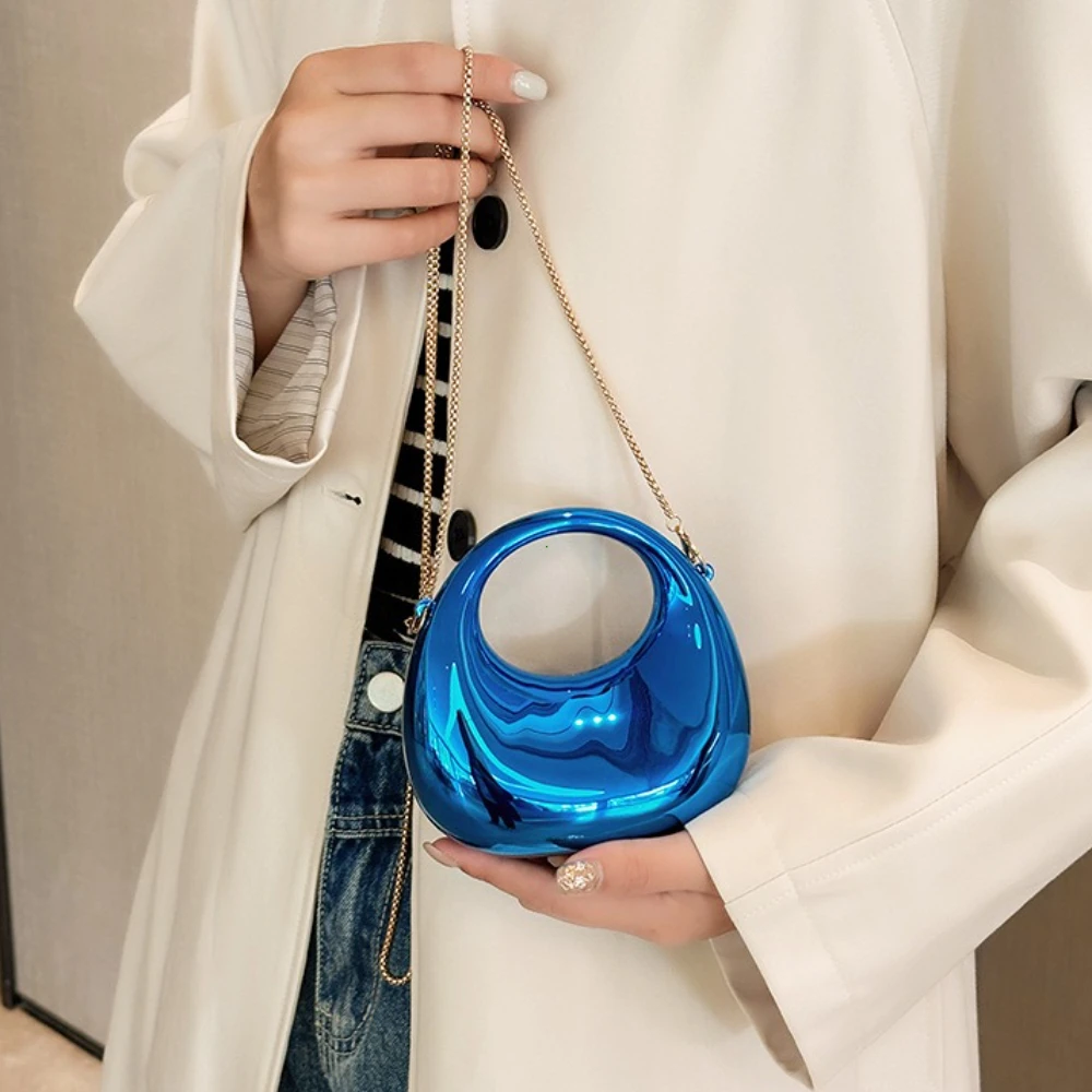 حار بيع المرأة حقيبة كروسبودي 2025 جديد بولي كلوريد الفينيل بريق معدني نصف القمر مأدبة الحفلات حقيبة نسائية حقيبة يد فاخرة Bolso De Mujer #3